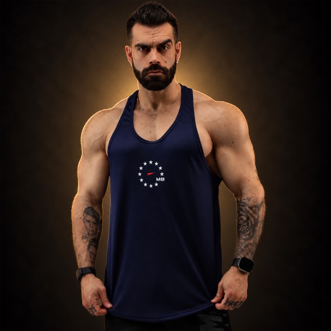 Regata Cavada Dryfit Stars Azul Marinho