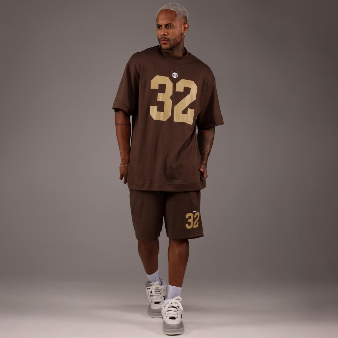 Camiseta Oversized Heavy 32 Marrom