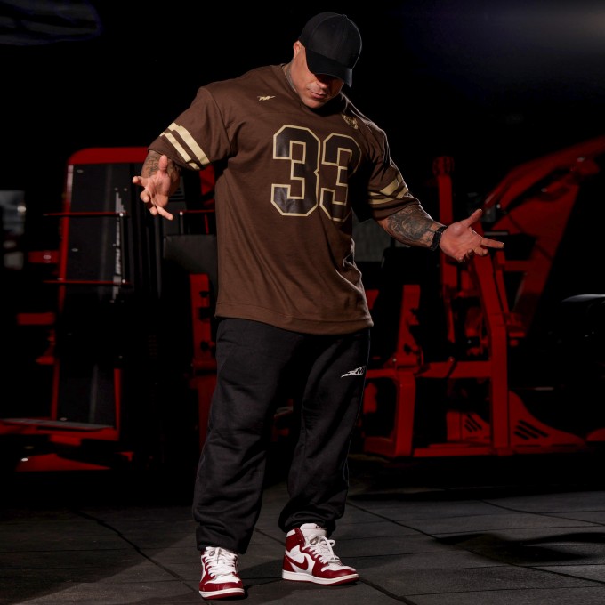 KIT Oversized Heavy NFL 33 Marrom e Calça Moletom Baggy Preta