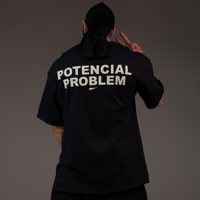 Camiseta Oversized Heavy PROBLEM Preta