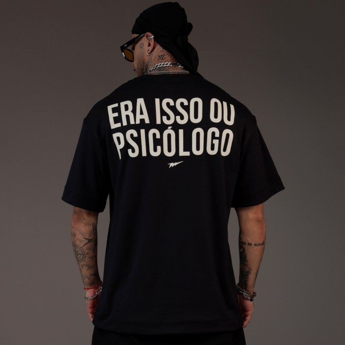 Camiseta Oversized Heavy PSICOLOGO Preta