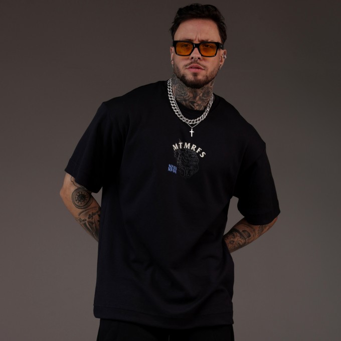 Camiseta Oversized Heavy Fearless Preta