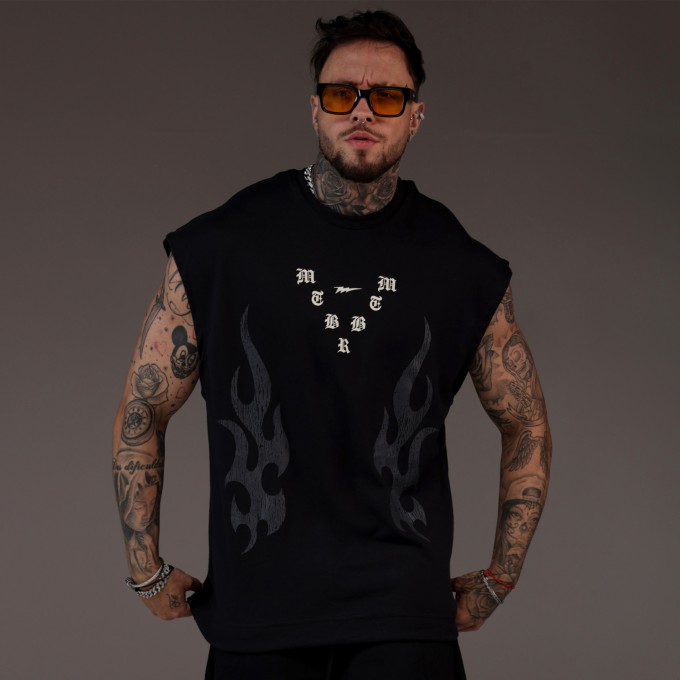 Camiseta Overcut Heavy Hellfire Preta