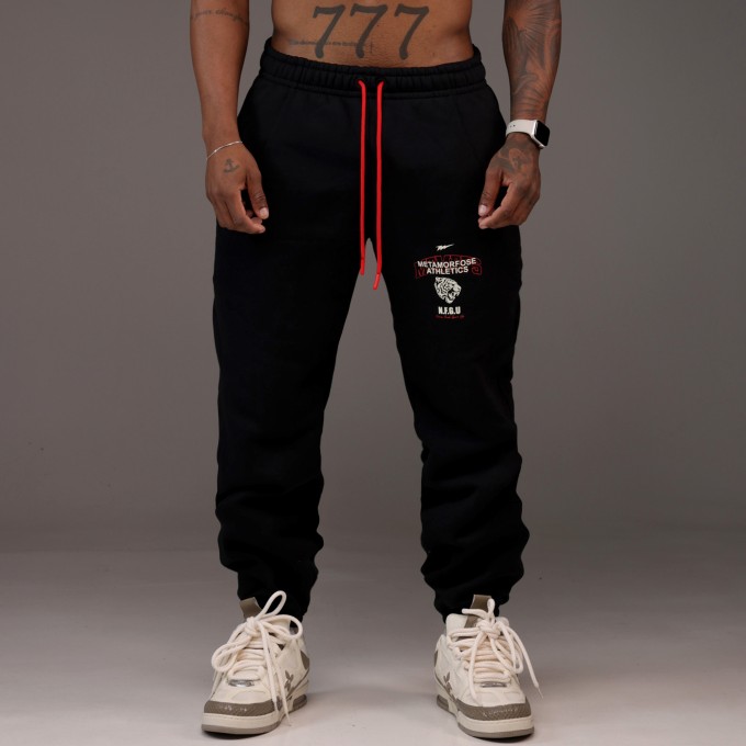 Calça Moletom Baggy Athletic Tiger Preta