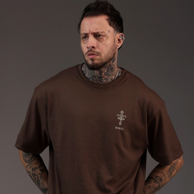 Camiseta Oversized Heavy PREDESTINED Marrom