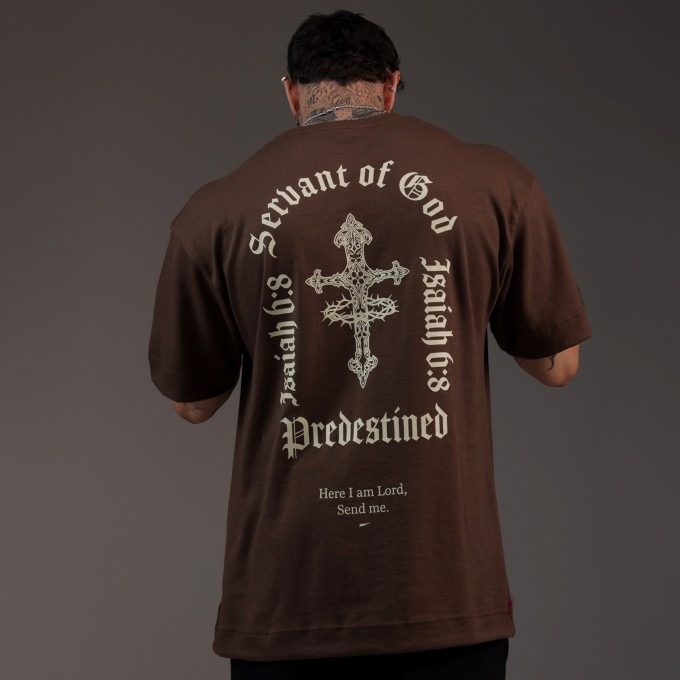 Camiseta Oversized Heavy PREDESTINED Marrom