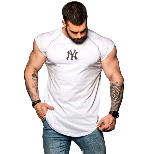 Camiseta Japonesa Shoulder NEW YORK Branca