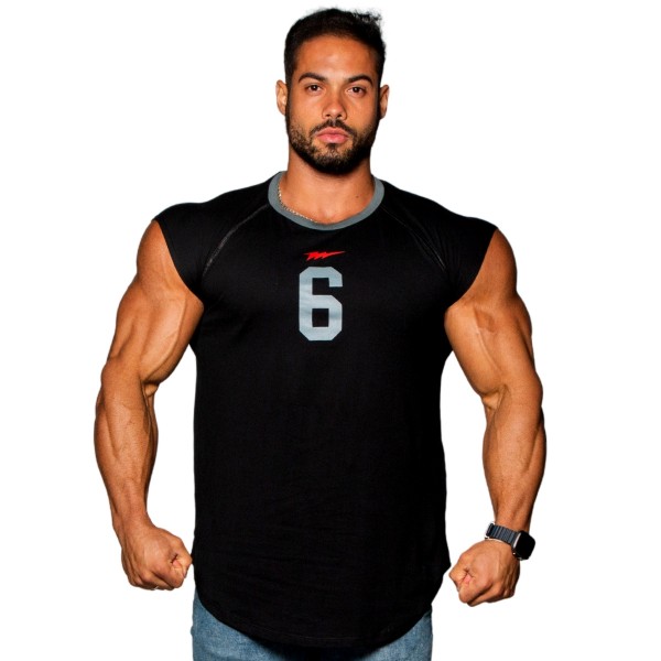 Camiseta Japonesa Shoulder SIX Preta