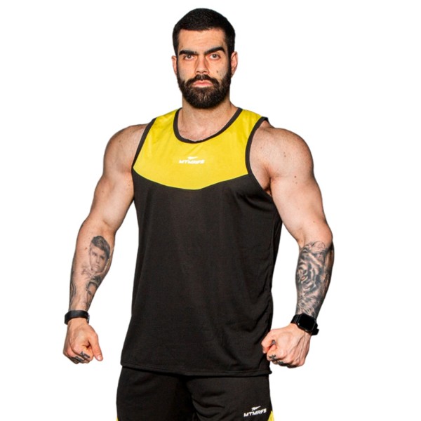 Regata Machao DryFit EVOLVE Preta/Amarela