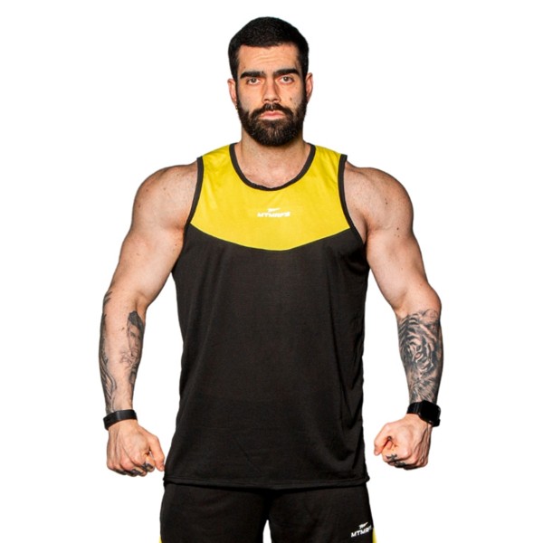 Regata Machao DryFit EVOLVE Preta/Amarela