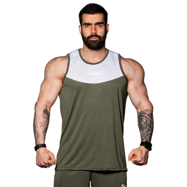 Regata Machao DryFit VISION Militar/Branco