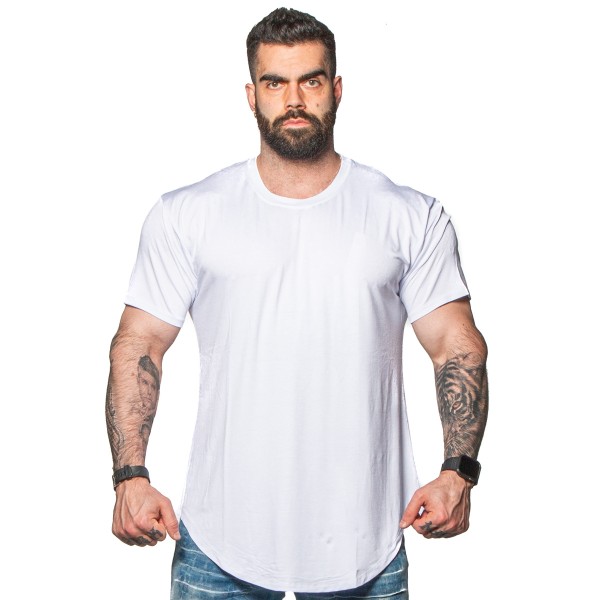 Camiseta Camisa Masculina Long Line Anoitecer Estampada Top