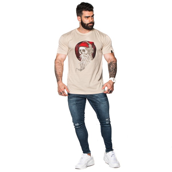 T-Shirt Street SKULL Bege