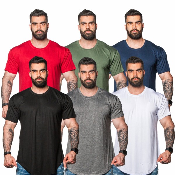 Camiseta Camisa Masculina Long Line Anoitecer Estampada Top