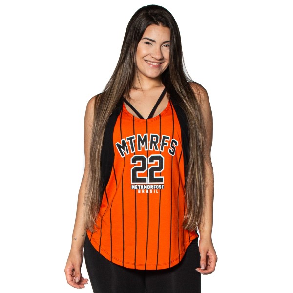 Regata Feminina Anatomic Baseball V2 Laranja