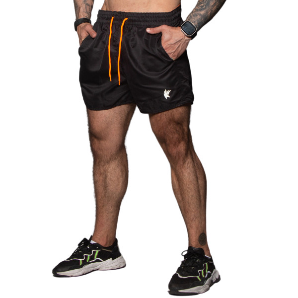 Shorts Tactel Radamantys Preto c/ Laranja 